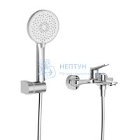 Смеситель для ванны и душа в комплекте с ручным душем, шлангом и держателем BelBagno UNIQUE-VASM-CRM