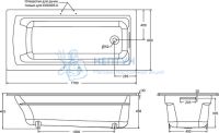 Чугунная ванна Jacob Delafon Archer 170x80 прямоугольная E6D904-0