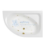 Акриловая ванна Whitecross Aquarella 170x110 асимметричная 0109.170110.100.RELAX.GL золото