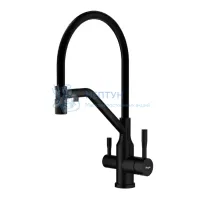 Смеситель Raglo R81.62.06 для кухни с подключением к фильтру съёмный гибкий излив с магнитным фиксатором, черный