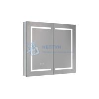 Шкаф зеркало для ванной с подсветкой Aquatek AQ7804-MLC, прямоугольное, сенсорное управление, 800*700*133