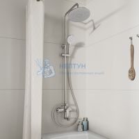 Смеситель для ванны с верхним душем, глянцевый хром, Rora, Milardo, RORSB4FM06