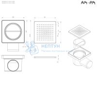 Трап для душа точечный, мокрый затвор Cut Gradient, 10 см Am.Pm W02BD-P11-010-01SB