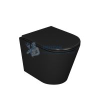 Унитаз подвесной безободковый черный D&K Venice DT1026025 с сиденьем микролифт