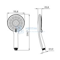 Лейка для душа, золото матовое, Optima Home, IDDIS, OPH3FMGi18