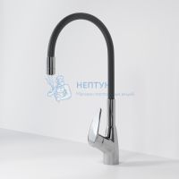 Смеситель для кухни AVRORA Kitchen с высоким гибким  изливом черный AV9007B