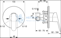 Встраиваемый гигиенический комплект Ideal Standard B0040AA