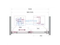 Душевая дверь BelBagno SOFT_CLOSE-1-BF-1-100-C-GM
