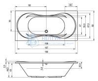 Акриловая ванна Riho Supreme 180x80 прямоугольная BA5500500000000