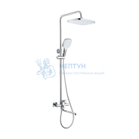 Душевая система Prohanss P62.24 для ванны и душа с тропическим душем поворотный излив 25 см, хром