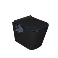 Унитаз подвесной безободковый черный D&K Berlin DT1436025 с сиденьем микролифт