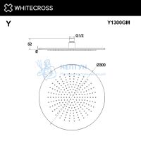 Верхний душ Whitecross D=30 см Y1300GM (оружейная сталь)