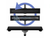 Душевой желоб с двухсторонней решеткой 90см Rea NEO&PURE PRO 900 Black REA-G8908