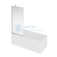 Шторка на ванну VETRO, распашная 80х150, хром