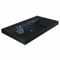 Тумба с раковиной для ванной подвесная Uperwood Tanos-Classic Quartz 80х45х55 см, черная/уголь