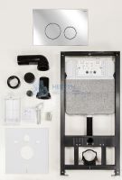 Комплект инсталляции NOVAFLOW с панелью смыва NOVA ORB 001 хром, глянцевый 19101061001 Рехау