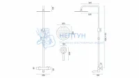Душевая стойка с изливом REA LUNGO Black mat REA-P4113