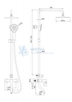 Душевая колонна со смесителем Bravat F6334368CP-A-RUS
