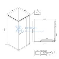 Душевой уголок Niagara Nova NG-6833-34BLACK 900x900x1950