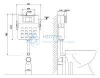 Смывной бачок скрытого монтажа ABBER AC0104 для приставного унитаза