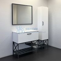 Шкаф-колонна Comforty Бредфорд-40 белый/графит 00-00009884CF