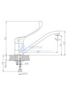 Смеситель для кухни локтевой хром Haiba HB4254