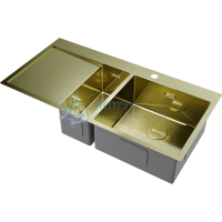 Прямоугольная полуторная мойка Omoikiri Akisame 100-2-R Светлое золото 4973090