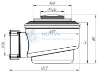 Сифон для душевого поддона АНИ пласт E410CL 1 1/2" 50/60 мм хром клик-клак