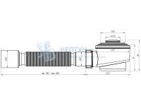 Сифон для душевого поддона АНИ пласт E415CL 1 1/2" 50 мм с гибкой трубой 375х40х50 мм