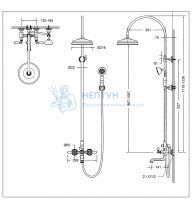 Душевая колонна со смесителем Bravat F65193CP-A2-RUS