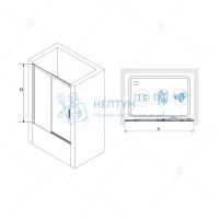 Шторка на ванну 180*150 RGW SC-45 Хром/Прозрачное/6 мм (Easy)