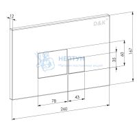 Клавиша смыва D&K Quadro DB1519002, матовый хром