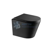 Унитаз подвесной Grossman GR-4478BMSQ безободковый, черный матовый с тонкой крышкой микролифт