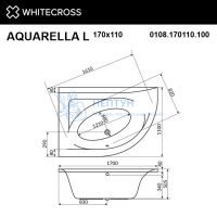 Акриловая ванна Whitecross Aquarella 170x110 асимметричная 0108.170110.100.SOFT.WH белый