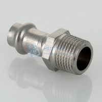 Пресс-фитинг из нержавеющей стали с наружной резьбой 22 мм x 1/2" Valtec VTi.901.I.002204