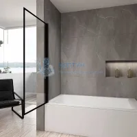 Штора на ванну складная REA LAGOS 70 Black REA-K7632