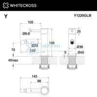 Смеситель для биде Whitecross Y Y1220GLB (брашированное золото)
