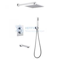 Душевая система ABBER Weiss Insel AF8050 скрытого монтажа с изливом, термостат, хром
