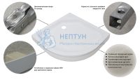Душевой поддон Triton ПД6 100х100 четверть круга Щ0000014391
