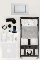 Комплект инсталляции NOVAFLOW с панелью смыва NOVA QUAD 001 белый, глянцевый 19101021001 Рехау