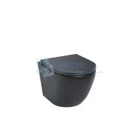 Унитаз подвесной безободковый, чёрный матовый, Blanco, Iddis, BLAR3BMi25