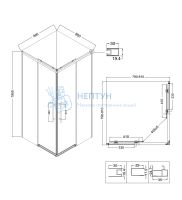 Душевой уголок Niagara Nova NG-6828-34BLACK 800x800x1950