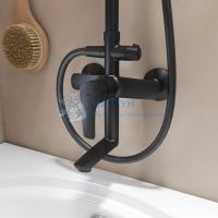 Смеситель с верхним душем и изливом, черный матовый, Ray, Iddis, RAYBL3Fi06