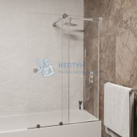 Шторка на ванну 100*150 RGW SC-46 Хром/Прозрачное/8 мм (Easy)