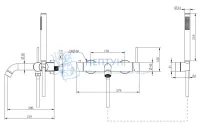 Cмесители для ванны и душа Knotlor SS-23/BL