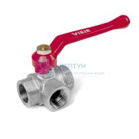 Кран шаровый 3-х проходной 1/2" вн./вн./вн. ручка-рычаг Vieir GL192