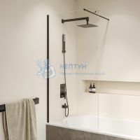 Шторка на ванну 90*150 RGW SC-051-B Чёрный/Прозрачное/8 мм (Easy)