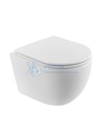 Унитаз подвесной BelBagno COMPATTO BB003CH-TOR/SC безободковый с сиденьем и смывом TORNADO