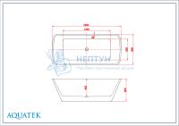Акриловая ванна Aquatek Квадро 180x80 отдельностоящая прямоугольная AQ-K27880