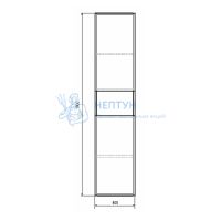 Шкаф-колонна Comforty Бордо-40 дуб темно-коричневый 00-00007266
